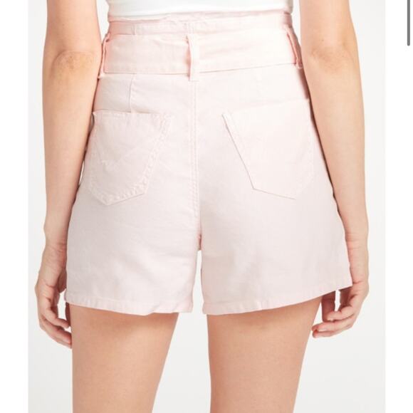 Hudson Shorts NWT Paperbag Pink Belted High Rise Stretch Lightweight Women’s 32 - Picture 2 of 5